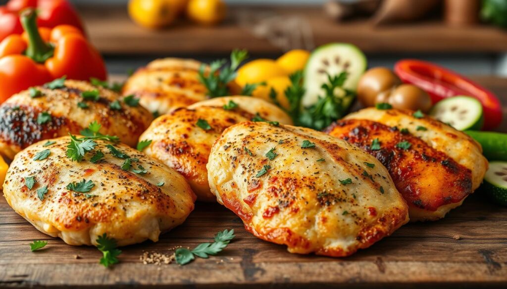 Flavored chicken cutlets