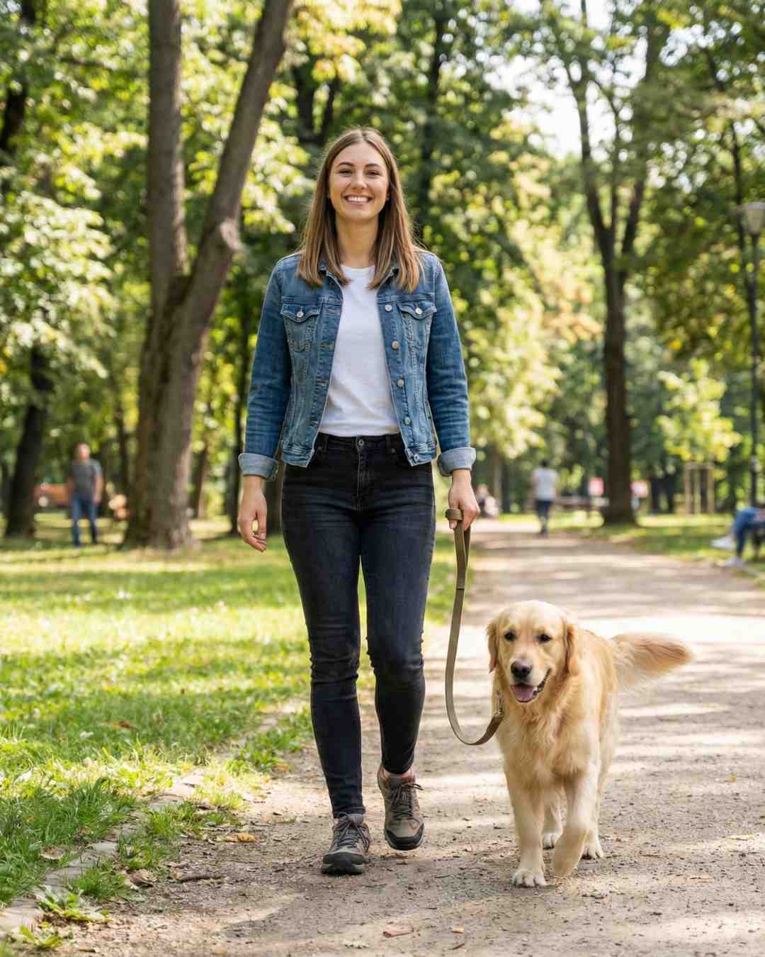 Chef Rose walking her dog in Brooklyn