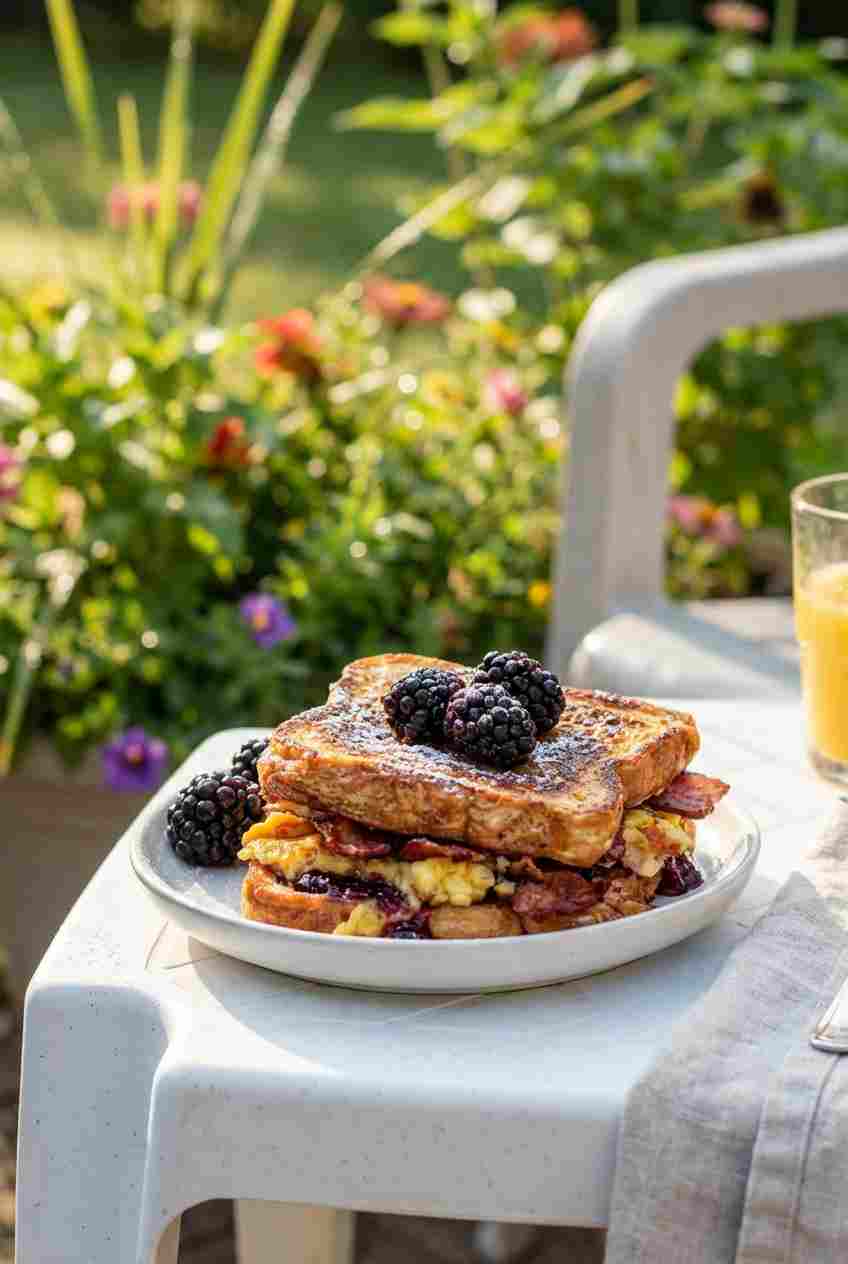 Bacon Blackberry French Toast Sandwich